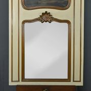 Painted Wooden Trumeau Mirror, Louis XV Style – Late 19th Century