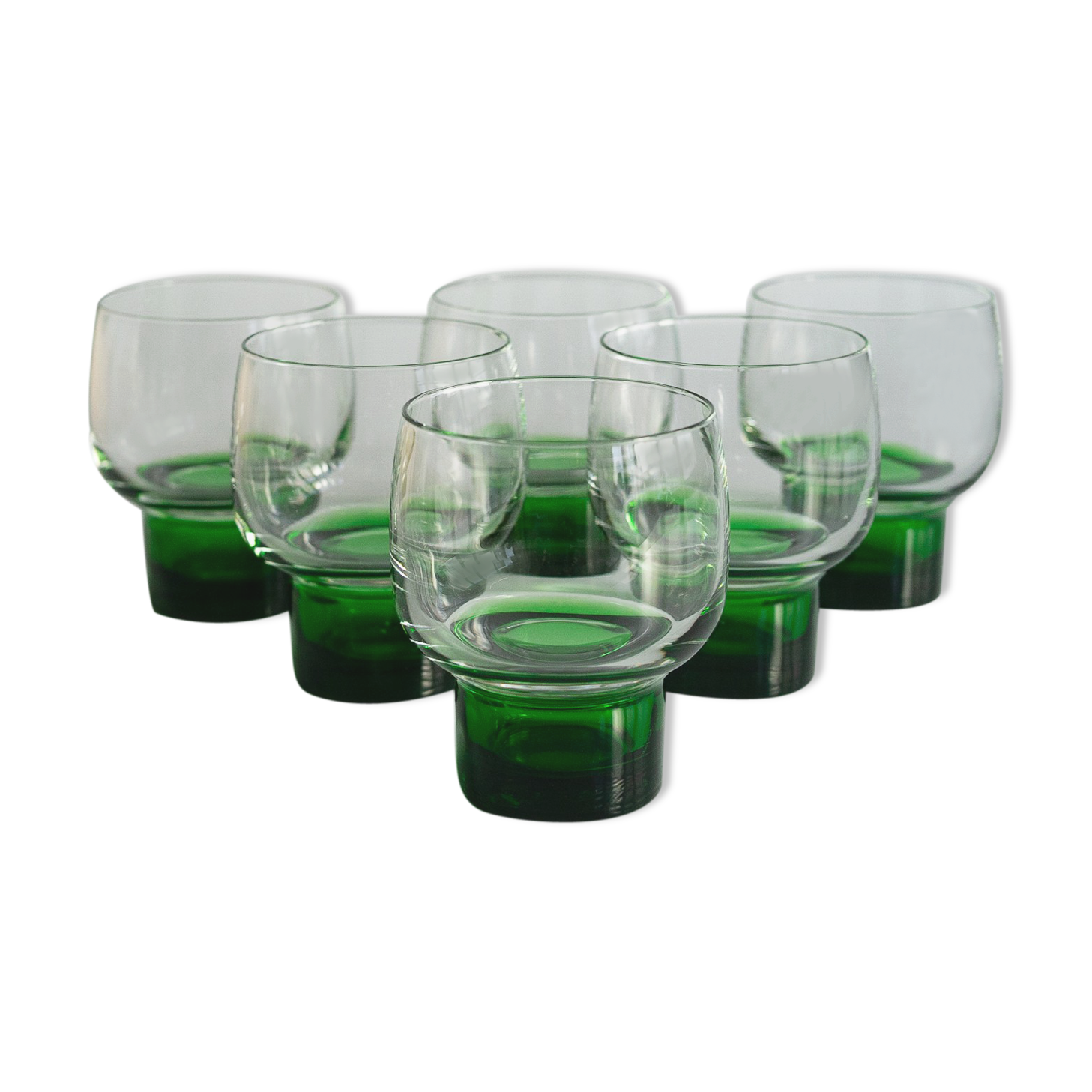 Suite of six aperitif glasses