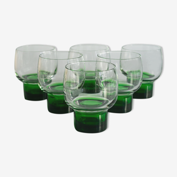 Suite of six aperitif glasses