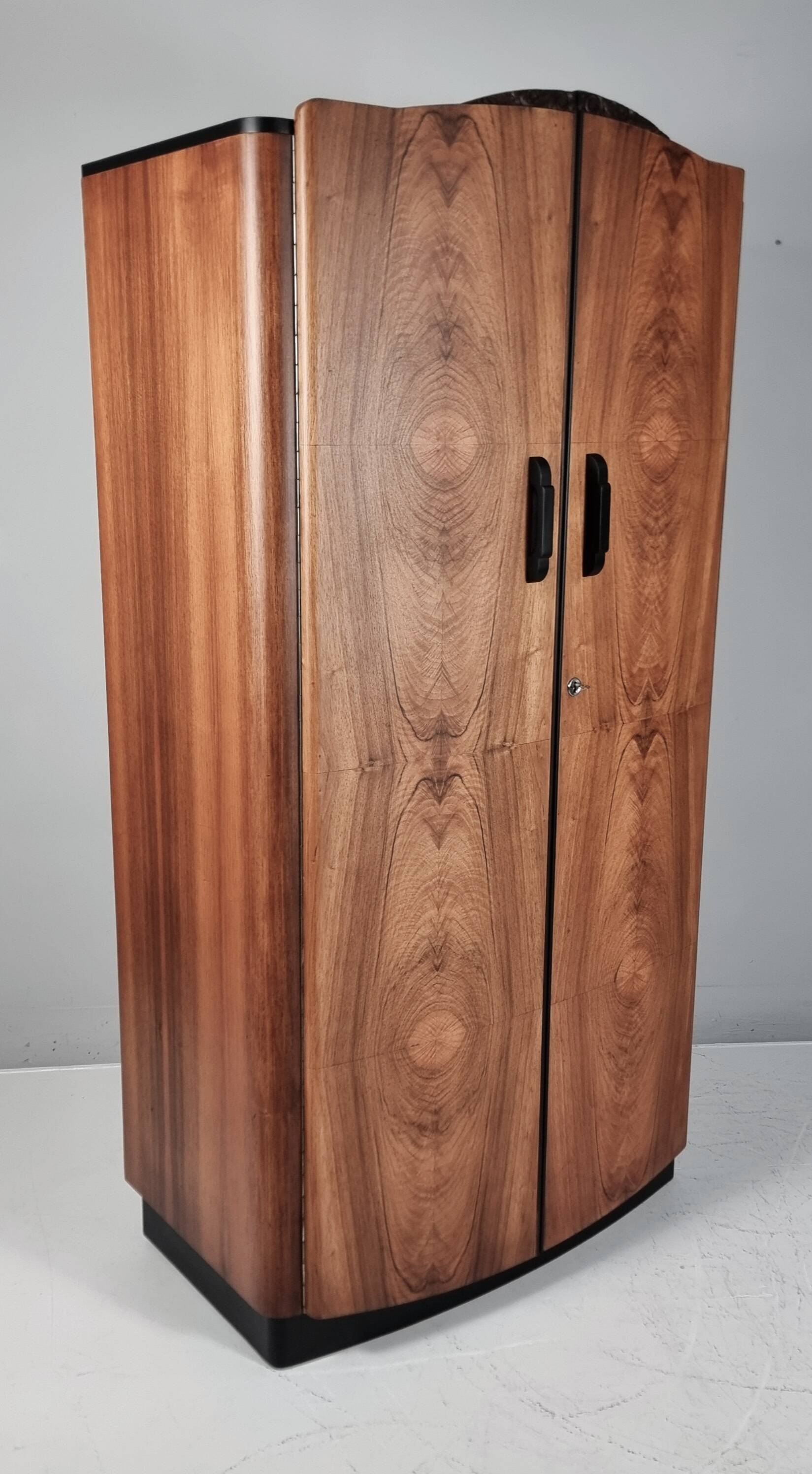 Art Deco Walnut Wardrobe, 1970s