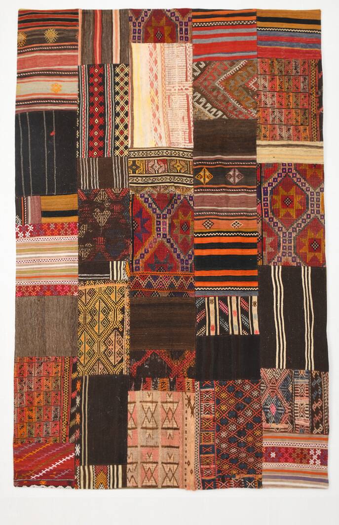 7x10 Multicolor Traditional Handmade Kilim Rug, 202x304Cm