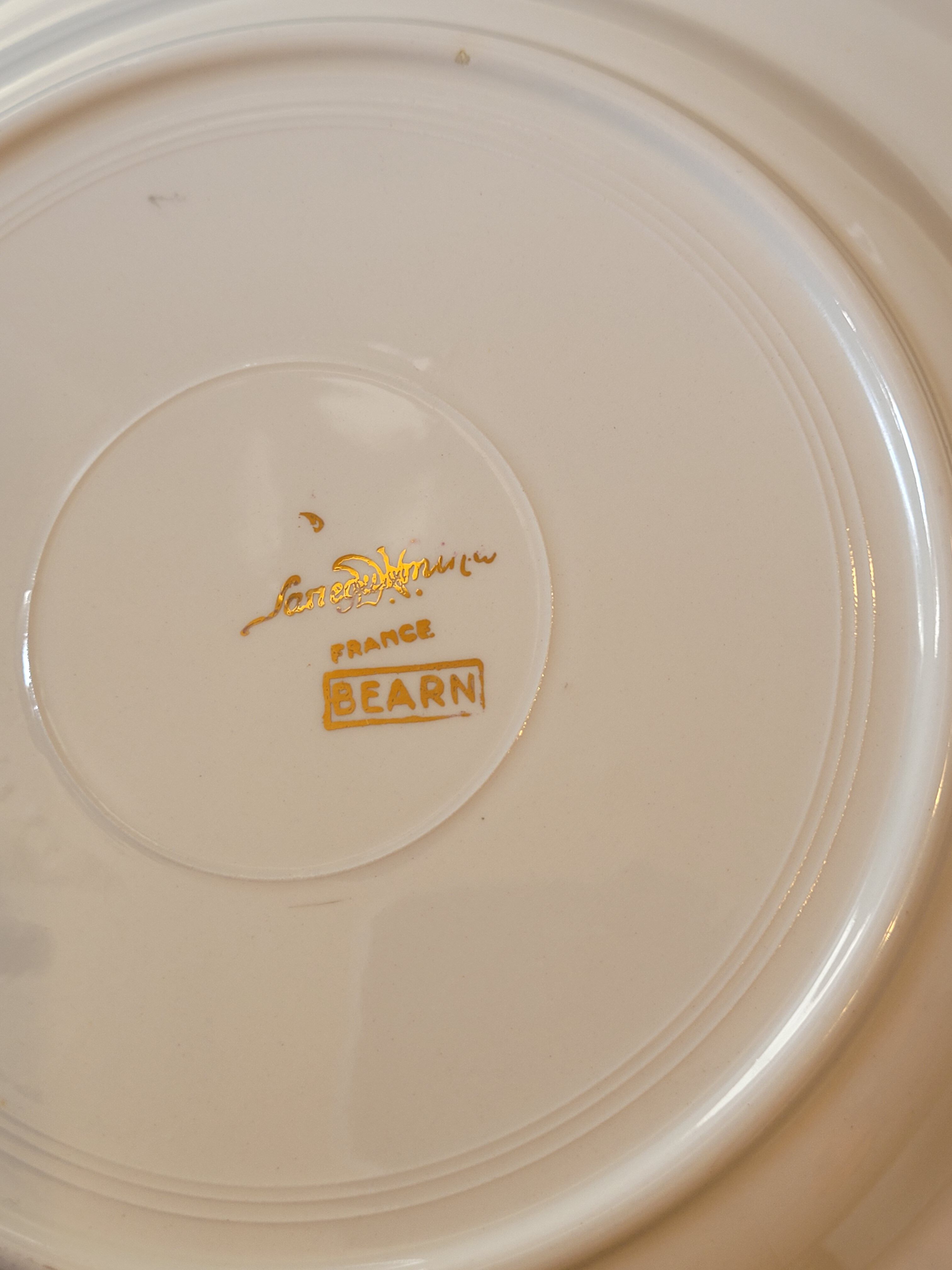 Vintage flat plates decorated with Sarreguemines flowers