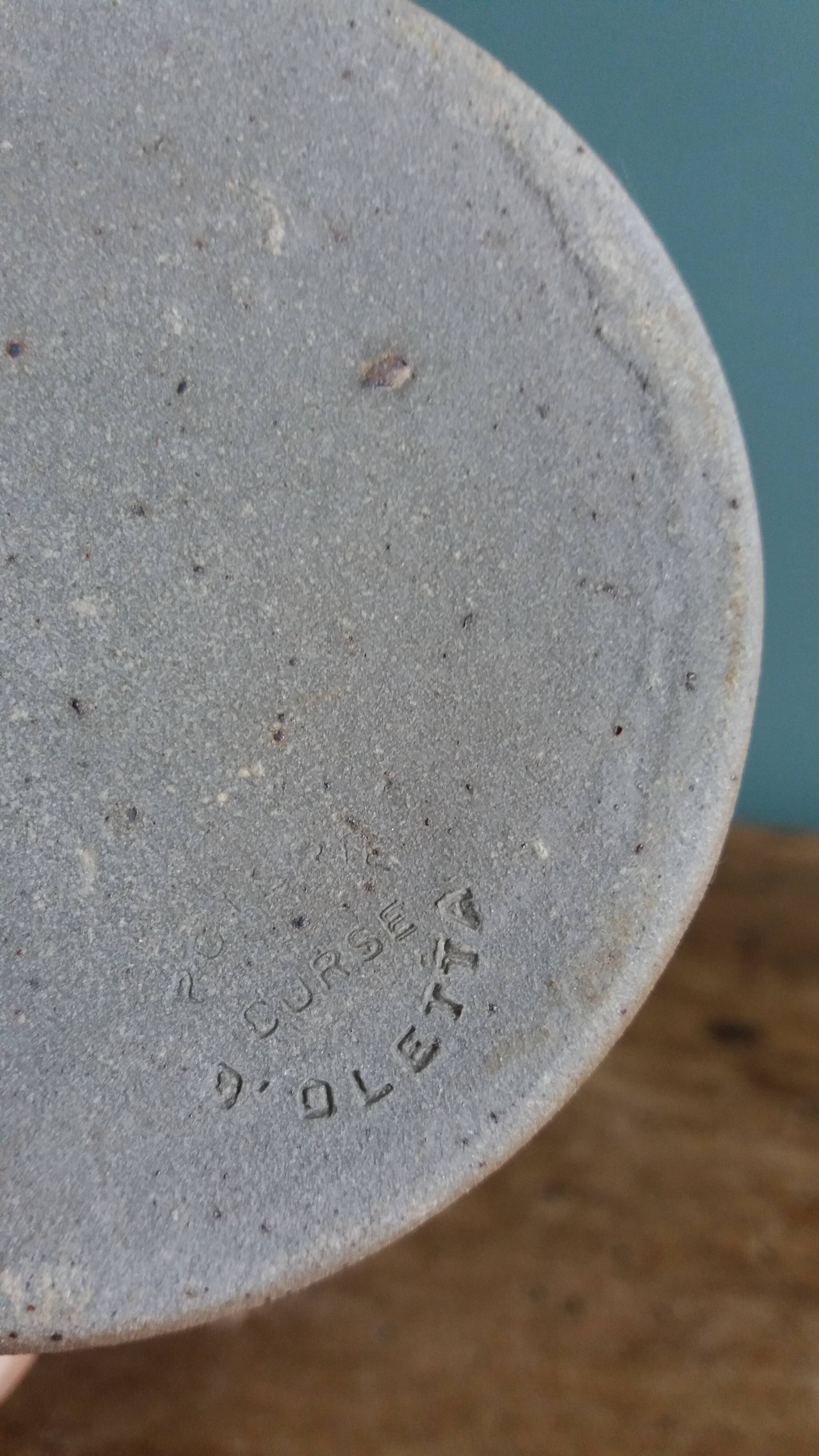 Jug, milk jug signed, Oletta pottery, Corsica