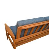 Vintage swedish design erik wørts oak 3-seater sofa