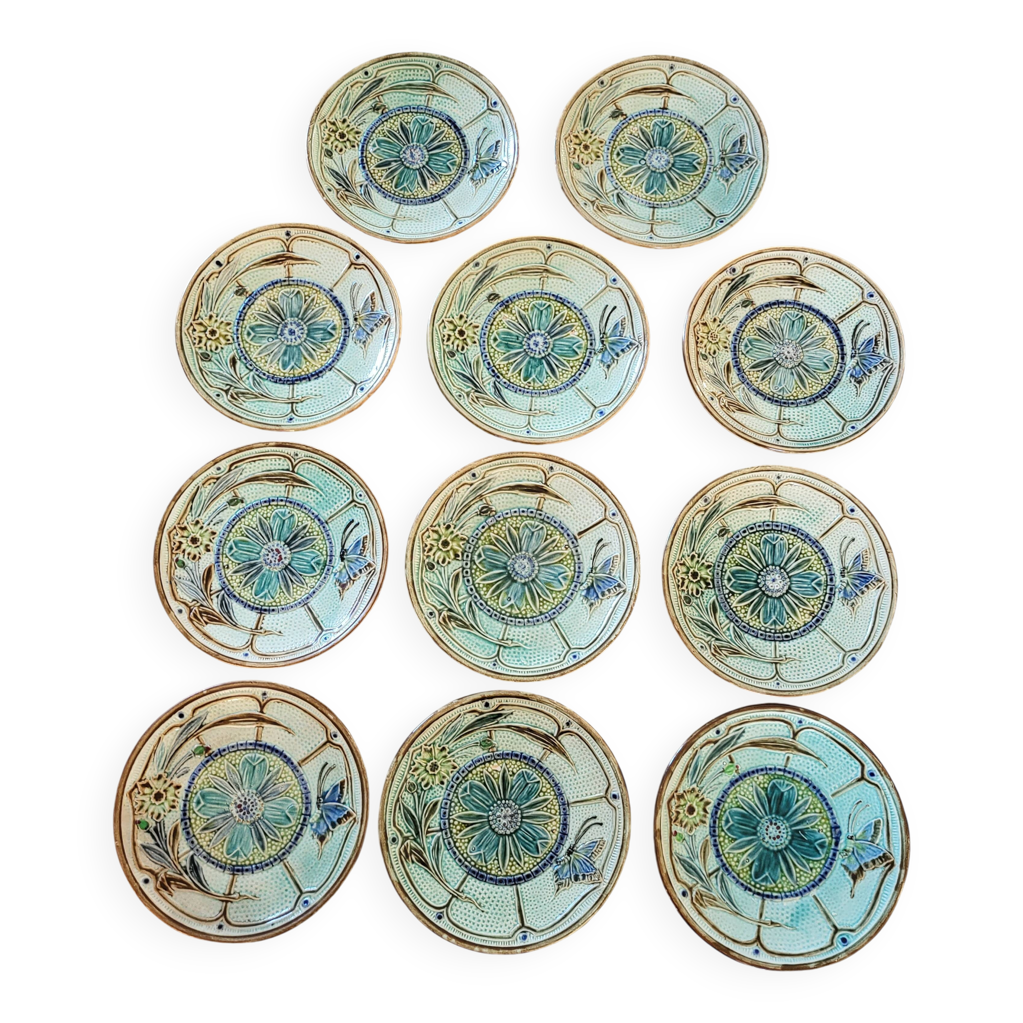 Set of earthenware plates from Wasmüel.