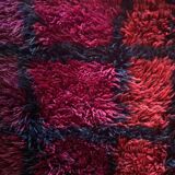 Mid-century Modern Bordeaux Red Rya Rug by Gull-Britt Johansson for NIAB, Sweden