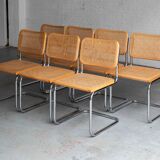 Set of 7 'Cesca' dining chairs by Marcel Breuer.