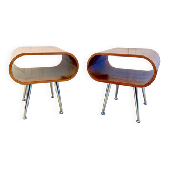 Pair of vintage wooden bedside tables