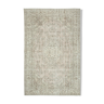 Tapis beige oriental vintage fait à la main 202 cm x 308 cm