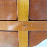 Desk, black leather top