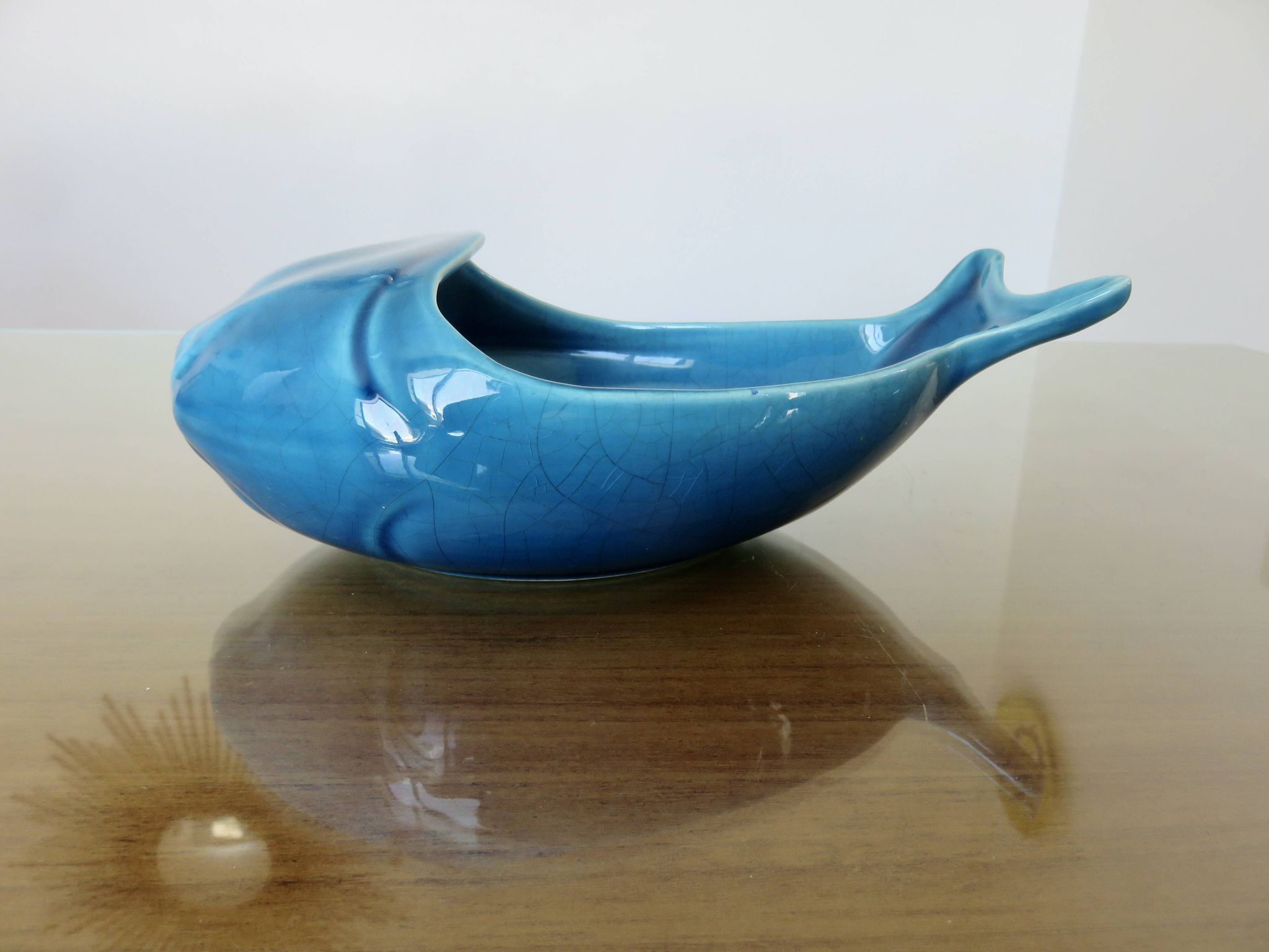 Empty pocket, blue cracked Charolles ceramic, 1960s