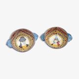 2 old ear bowls Faience from Quimper Henriot Quimper