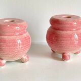 Pair of CERAMIC CANDLEHOLDERS Pink
