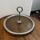 Cheese platter in glass and chrome - 1960