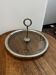 Cheese platter in glass and chrome - 1960