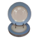 Set of 6 flat plates l'Amandinoise blue and gold outline 7885