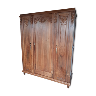Art Deco walnut wardrobe