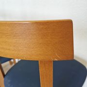 Set of 4 Calligaris Dining Chairs: Mid-Century Italian Design, Blue Fabric