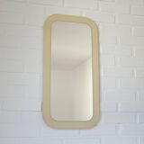 Miroir vintage blanc de style scandinave Meblo, milieu du siècle moderne, années 1970
