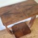 Art Deco style entrance console in veneer wood, with two trays, 65 cm