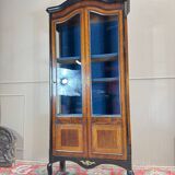 Vitrine En Marqueterie Et Bois Noirci De Style Transition XIX Eme Siècle