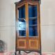 19th Century Transition Style Marquetry and Blackened Wood Display Cabinet