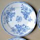 Lot de 6 assiettes KG Luneville décor bleu