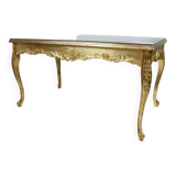Coffee table - Wood, Glass, Gold leaf