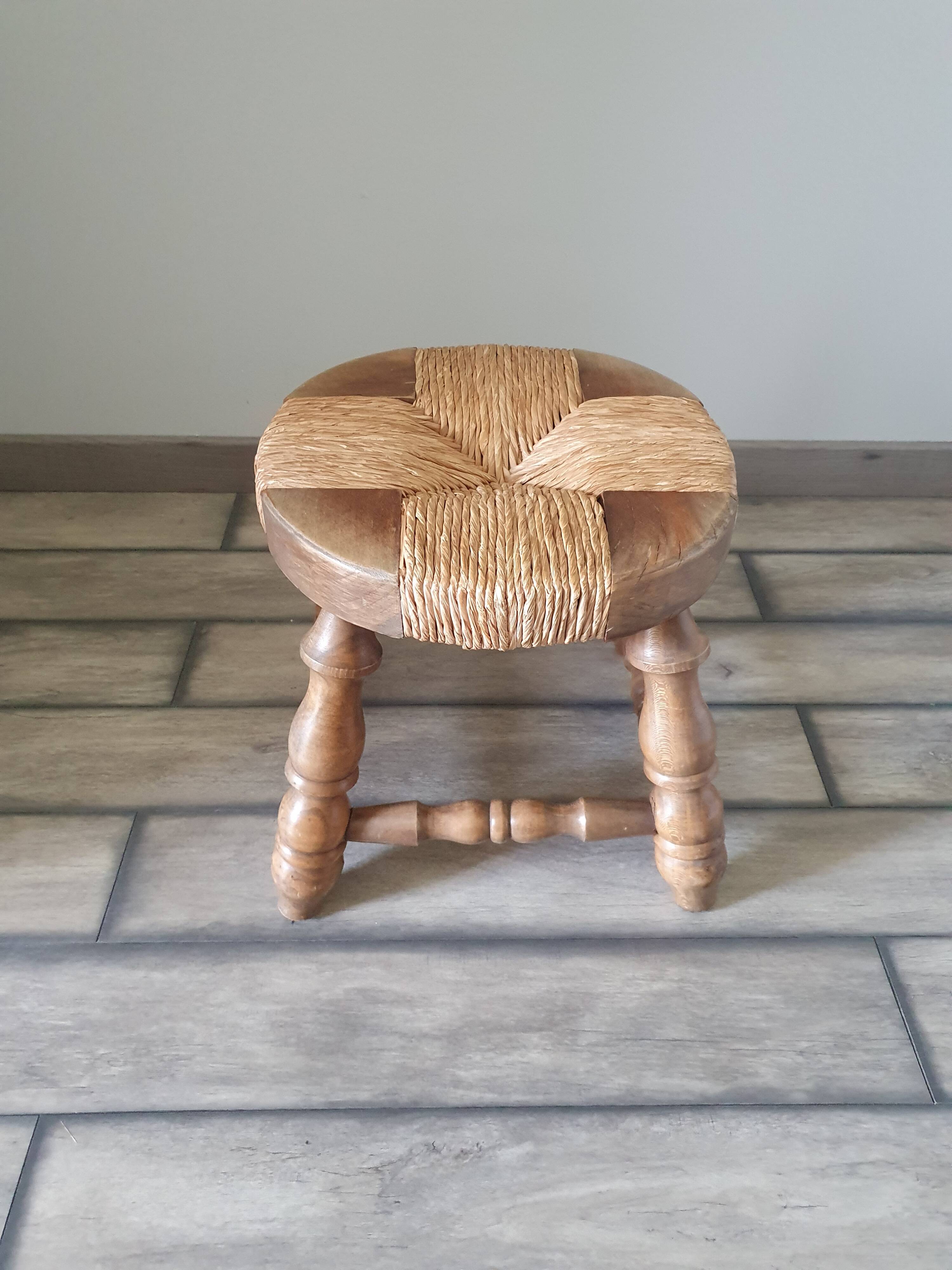 Straw chair and stool
