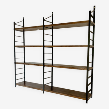 Vintage wall-mounted bookcase shelves in Rio rosewood