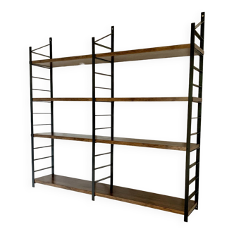 Vintage wall-mounted bookcase shelves in Rio rosewood