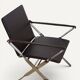 Pair of leather and chrome metal armchairs, Italy - 1970