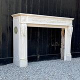 Louis XVI Style Fireplace in Carrara Marble Circa 1880