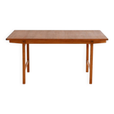 Scandinavian extendable teak and oak dining table 1960s