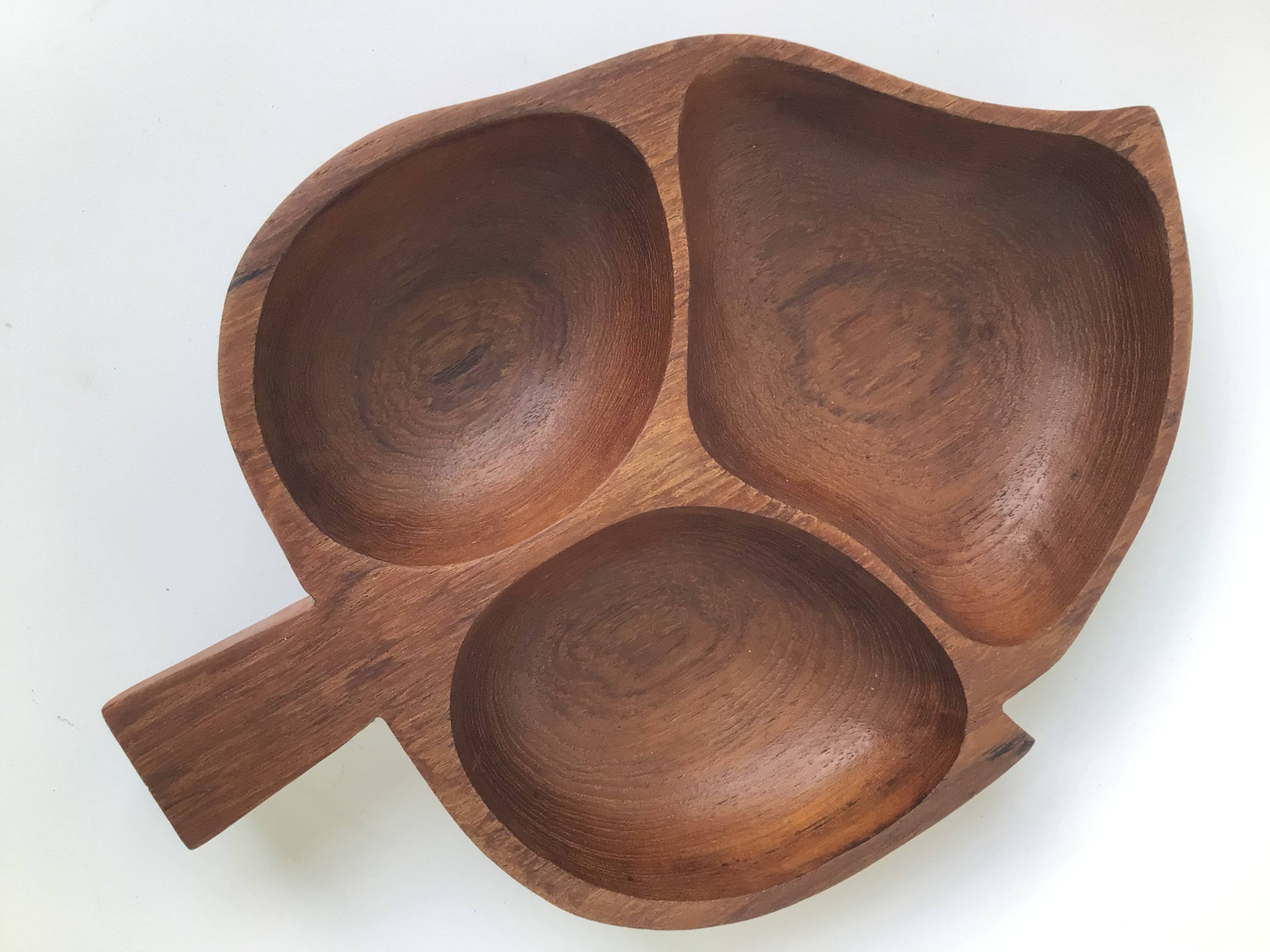Teak wood carved coupe from the 70s.