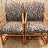 Pair of Louis XIII Style Armchairs in Sheep Bone, Needlepoint Tapestry