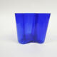 Vase en verre bleu de Alvar Aalto pour Iittala, Finlande, 1936