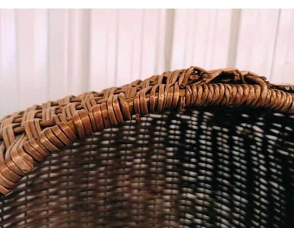 Cabine de plage osier rotin vintage fauteuil Emmanuelle