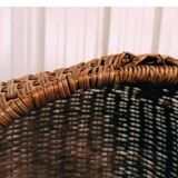 Vintage rattan wicker beach cabin Emmanuelle armchair