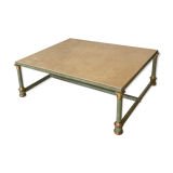 Coffee table in travertine bronze and copper