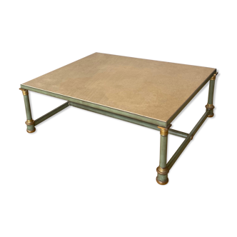 Coffee table in travertine bronze and copper