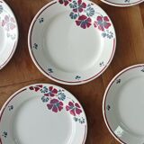 Set of 12 earthenware plates Salins, Nelly red