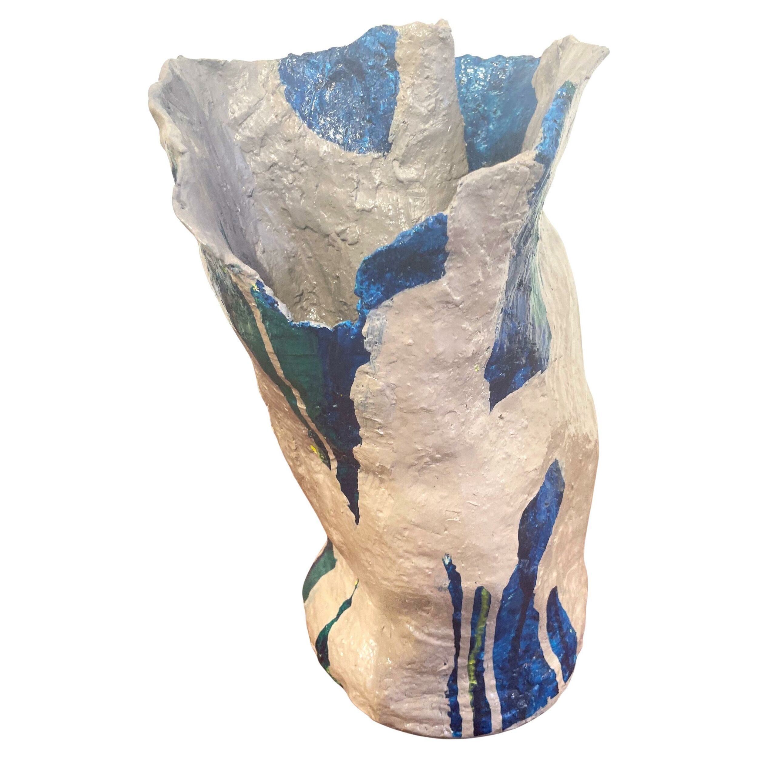 Blue-green ceramic by Rita Alaoui