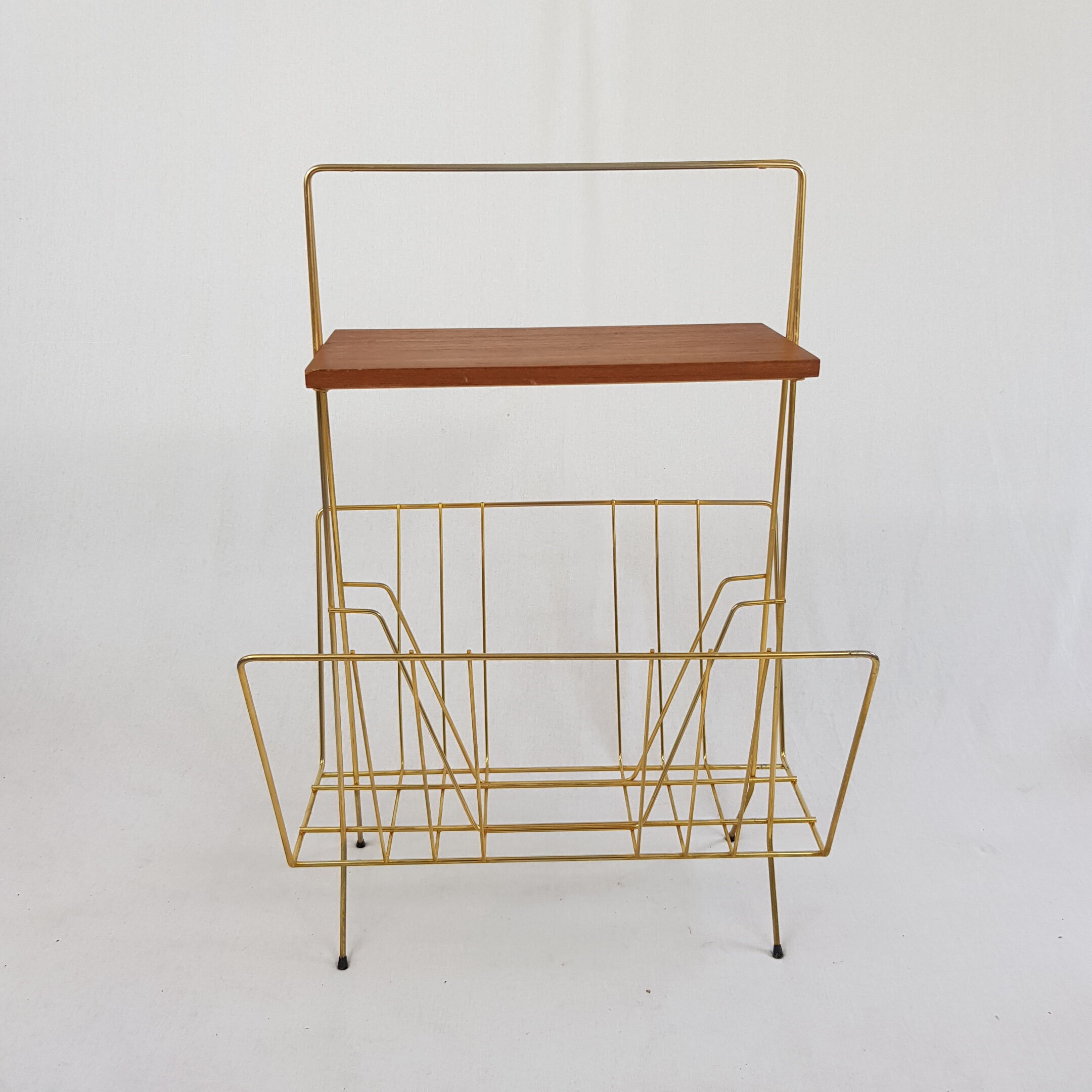 Porte revue acier doré et bois