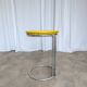 Vintage Yellow Bar Table: Chrome Bauhaus Style, 1970s High Coffee Table