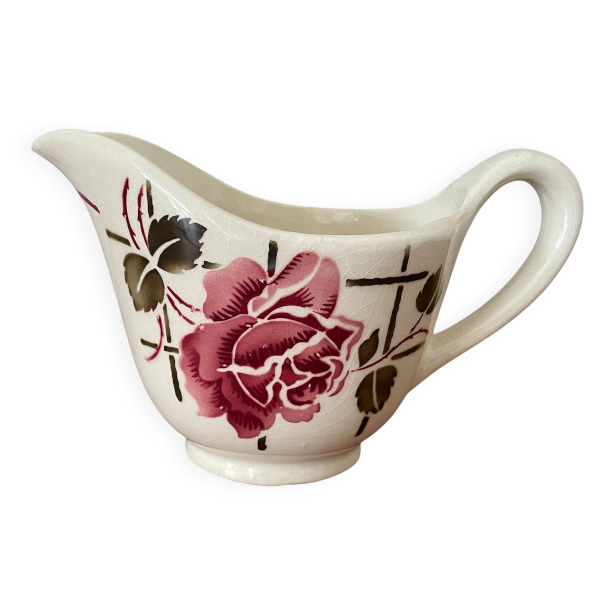 Antique sauce boat in Badonviller earthenware.