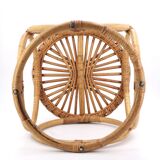 Rattan and bamboo stool, 70s