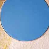 Rattan stool - round painted top in Klein blue