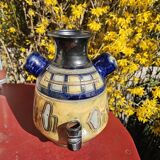 Stoneware vase with Art Deco geometric motifs signed Roger GUERIN
