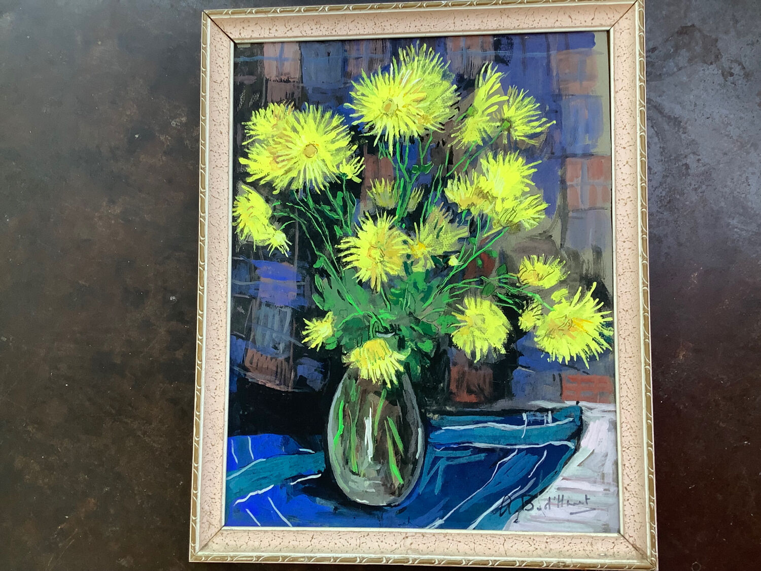 Painting vase of chrysanthemums